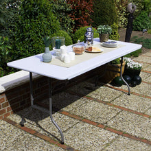 Carica l&#39;immagine nel visualizzatore di Gallery, MaxxGarden - Tavolo da giardino in plastica, pieghevole, 180 x 75 x 74 Bianco - Ilgrandebazar