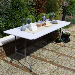 MaxxGarden - Tavolo da giardino in plastica, pieghevole, 180 x 75 x 74 Bianco - Ilgrandebazar