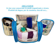 Carica l&#39;immagine nel visualizzatore di Gallery, Beauty Case Viaggio Donna Uomo Appendibile (Azzurro) Organizer Bagno Azzurro - Ilgrandebazar
