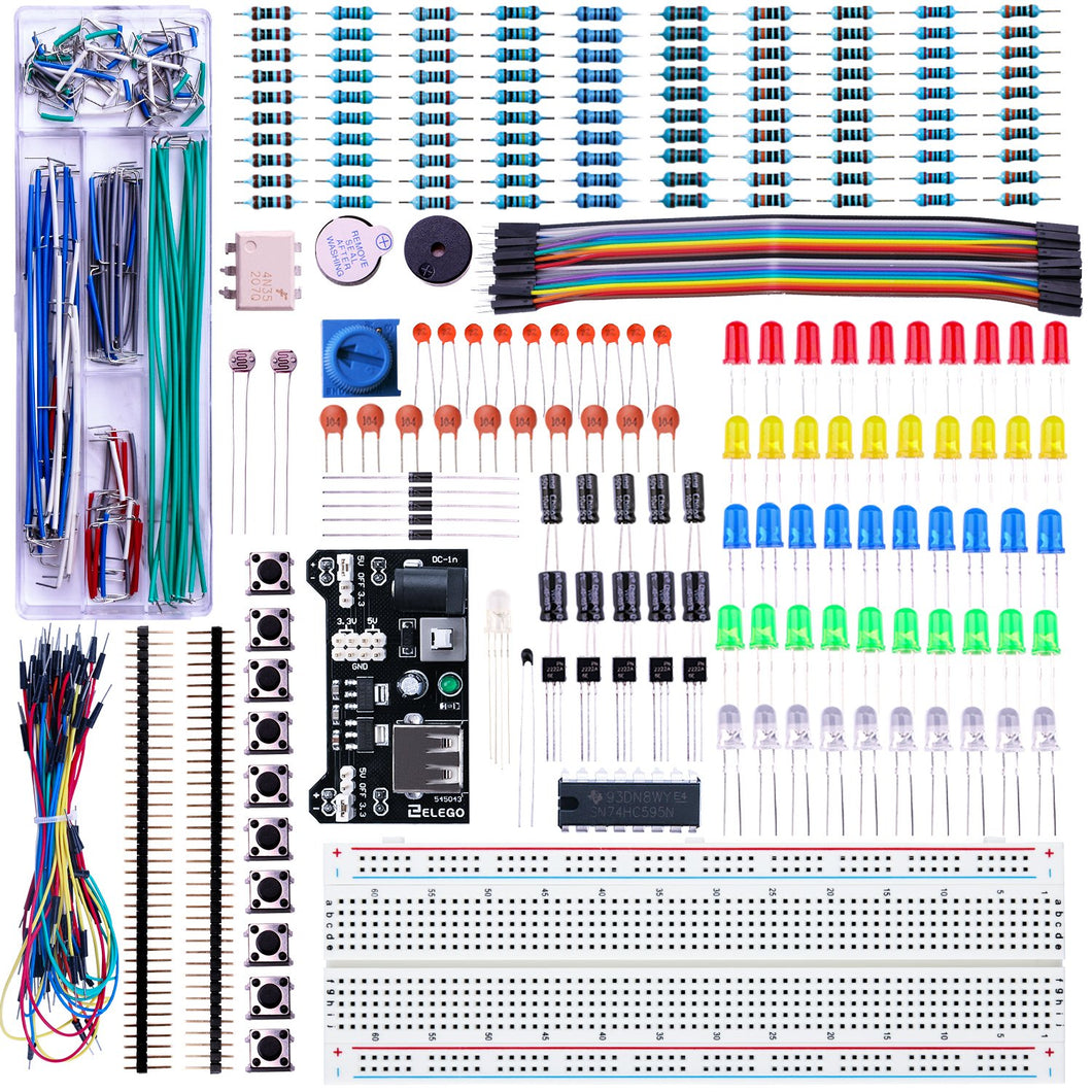 Elegoo Kit Elettronico con Breadboard di 830 Punti, Cavetti, Modulo Set A - Ilgrandebazar