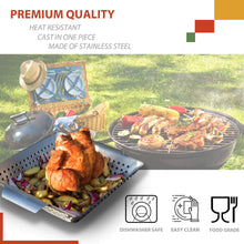 Carica l&#39;immagine nel visualizzatore di Gallery, Bruzzzler Cuocipollo, Grill per Pollo arrosto, 44.5 x 29.5 x 4.5 cm, argento - Ilgrandebazar
