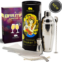 Carica l&#39;immagine nel visualizzatore di Gallery, doomade Shaker Cocktail Set - Barman Kit con Cobbler 720ml, Jigger, Mixing Spoon, Cannucce e Ricette