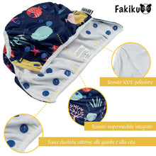 Carica l&#39;immagine nel visualizzatore di Gallery, Fakiku Costume Contenitivo Neonato Pannolino Costumino Mare Piscina Bimbi Lavabile Riutilizzabile 0-36 Impermeabili Set Cover Bambini