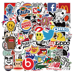 200 adesivi impermeabili iMaMa in vinile decorativo in stile graffiti per skateboard