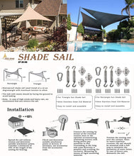 Carica l'immagine nel visualizzatore di Gallery, LOVE STORY Tenda da Vela Parasole Impermeabile(PES) Triangolare 3.6×3.6×3.6m Sabbia Protezione UV per Terrazza Campeggio Giardino Esterno