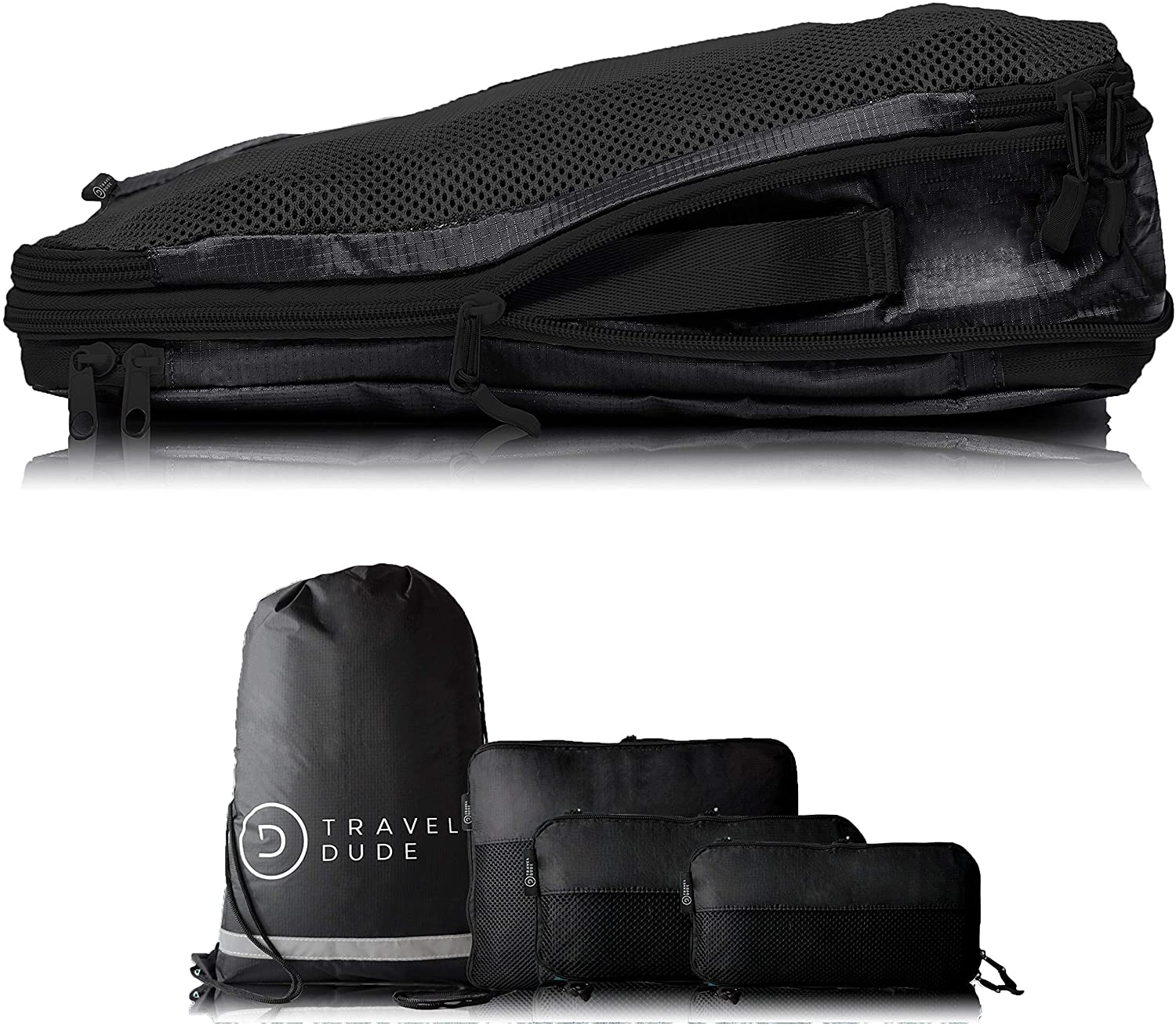 BGTYAED Set Di 7 Cubi Da Viaggio Per Valigie – Organizer Con Compressione, Nylon Rip-stop, Sacchetti Trasparenti Per Abbigliamento E Accessori