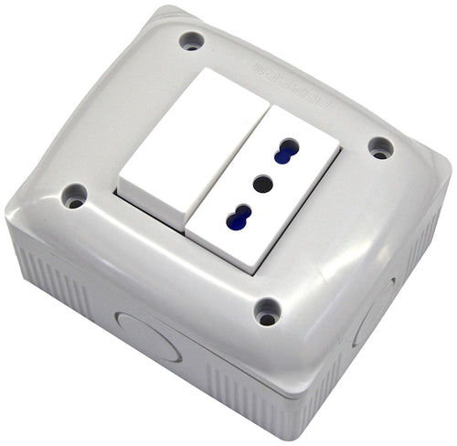 Electraline 60455 Contenitore Protetto con Presa Bivalente e Bianco - Ilgrandebazar