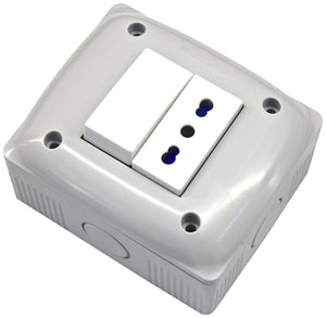 Electraline 60455 Contenitore Protetto con Presa Bivalente e Bianco - Ilgrandebazar