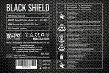 Carica l'immagine nel visualizzatore di Gallery, BLACK SHIELD - Mascherine Chirurgice Certificate CE Nere 3 veli - Dispositivo Medico di Tipo I - 50 Pezzi