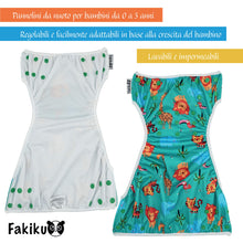Carica l&#39;immagine nel visualizzatore di Gallery, Fakiku Costume Contenitivo Neonato Pannolino Costumino Mare Piscina Bimbi Lavabile Riutilizzabile 0-36 Impermeabili Set Cover Bambini