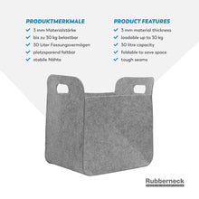 Carica l&#39;immagine nel visualizzatore di Gallery, Rubberneck Cesta portalegna e portaoggetti in Feltro, Forma Squadrata, Grigio - Ilgrandebazar