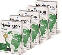 Carica l'immagine nel visualizzatore di Gallery, Navigator Universal Carta Premium per ufficio, Formato A4, 80 gr, Confezione da 5 risme da 500 Fogli