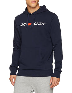 JACK & JONES Jjecorp Logo Sweat Hood Noos Cappuccio, Nero (Black Detail:Reg... - Ilgrandebazar