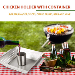Bruzzzler Cuocipollo, Grill per Pollo arrosto, 44.5 x 29.5 x 4.5 cm, argento - Ilgrandebazar