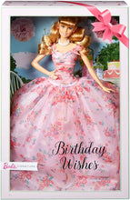 Carica l&#39;immagine nel visualizzatore di Gallery, Barbie Collector Birthday Wishes, Bambola Bionda con Abito a Fiori, Piedistallo e Certificato di Autenticità, FXC76