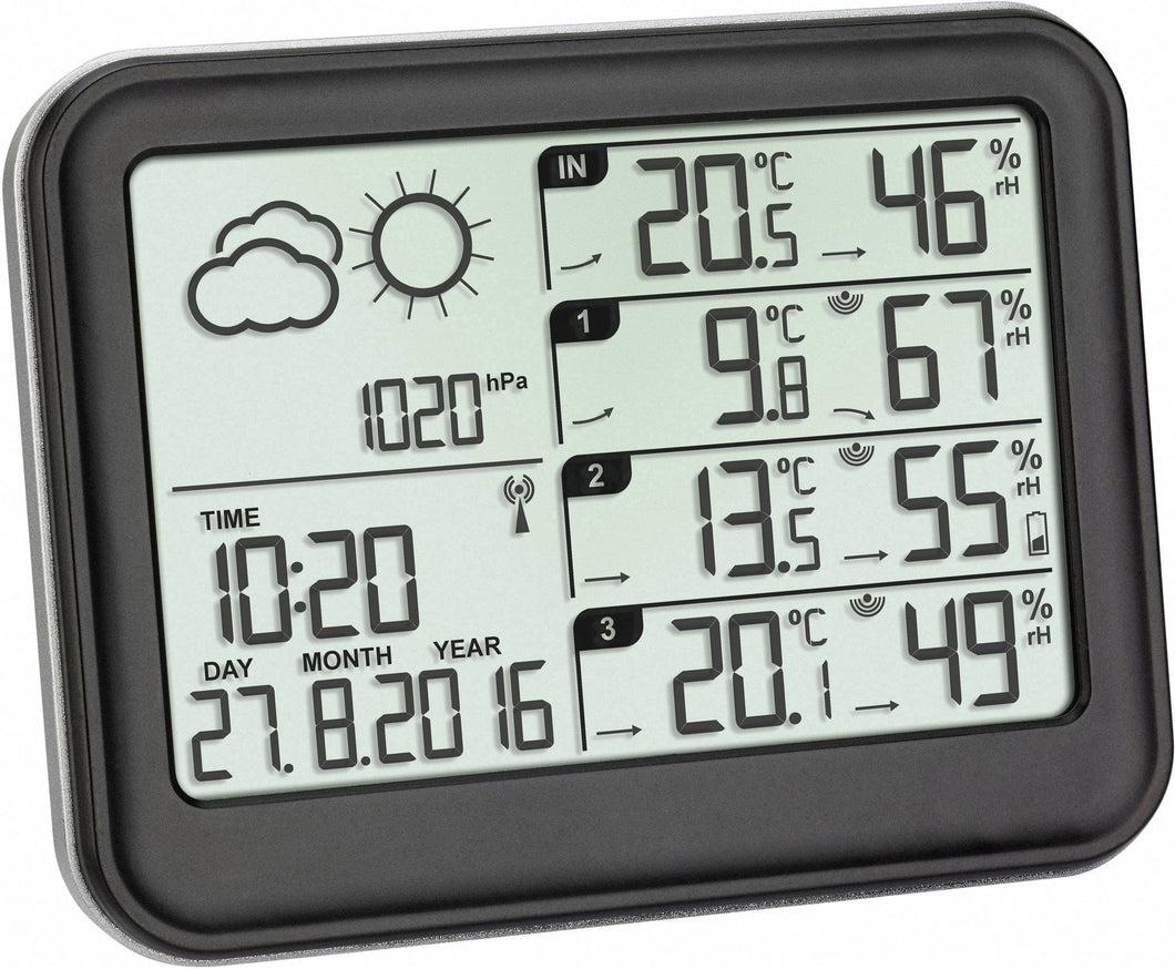 TFA Dostmann Stazione Meteo, View, Nero, 13,1 x 13.1 x 10.2 x 2.6 cm, nero - Ilgrandebazar