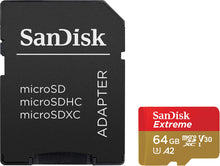Carica l&#39;immagine nel visualizzatore di Gallery, SanDisk Extreme Scheda di Memoria microSDXC da 64 GB e Adattatore SD 64