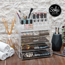 Carica l&#39;immagine nel visualizzatore di Gallery, SollyŽs Lena - Organizer per Trucchi e Gioielli Trasparente, 4 Cassetti - Ilgrandebazar