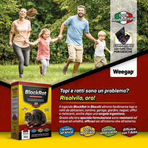 Veleno per Topi e Ratti, Esca Topicida Ratticida Professionale Potente, Novità Aroma all'Anice, Uso Esterno Interno Casa, Disinfestazione Rimedi Eliminare Roditori Azione Forte BlockRat - 300 g