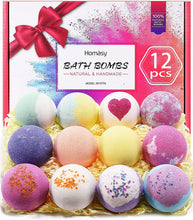 Carica l'immagine nel visualizzatore di Gallery, Bombe da Bagno 12 Pezzi, Set di Bombe da Bagno con Oli Essenziali Naturali, Sali da Bagno con Trattamento Spa Fragrante, Idee Regalo Natale di Matrimonio o di Compleanno per Donne, Uomini, Bambini 12 Unità