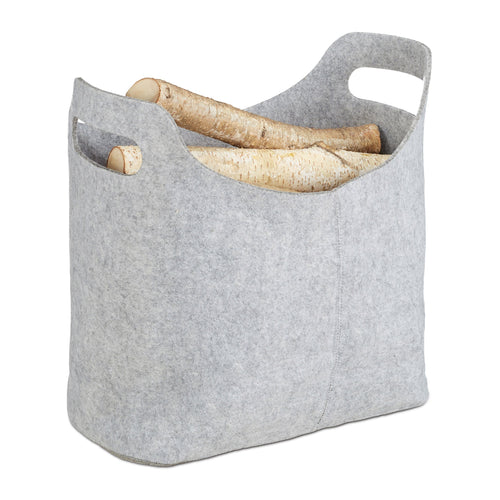 Relaxdays 10021972_111 Cesto Portalegna per Camino in 40x23x39.5 cm, Grigio