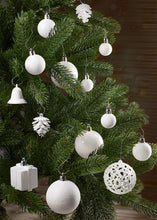 Carica l&#39;immagine nel visualizzatore di Gallery, Brubaker Set di 101 Accessori Decorativi per L&#39;Albero di Natale - addobbi Natalizie in Color Bianco - Diverse Forme di Palline ed Un Puntale per Albero di Natale
