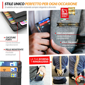 Portafoglio Uomo Piccolo Sottile - Mini Porta Carte Credito Pelle con... - Ilgrandebazar