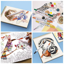 Carica l&#39;immagine nel visualizzatore di Gallery, Pennarelli Acquarelli Colore Brush Pen Doppio 24 Pezzi con Punta 24 Colori - Ilgrandebazar