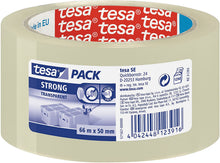 Carica l'immagine nel visualizzatore di Gallery, Tesa 57167-00000-05 - Pacco - nastro di imballaggio forte (polipropilene acrilico silenzioso, 66 x 50 mm) colore trasparente