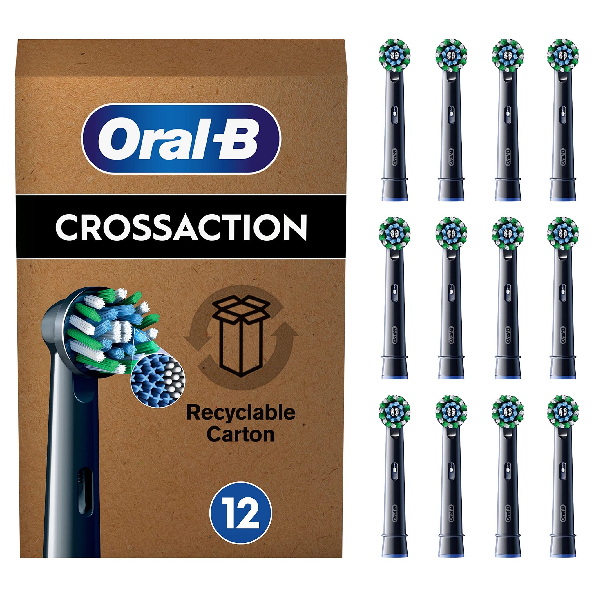 Oral-B Cross Action Testine Spazzolino Elettrico, Confezione da 12 Tes –