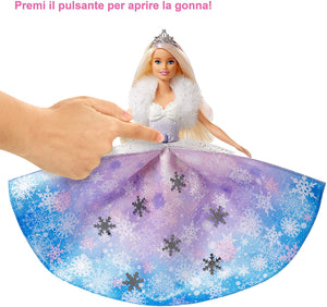 Barbie- Dreamtopia Bambola Principessa Magia d'inverno Giocattolo per Bambini 3+ Anni, GKH26