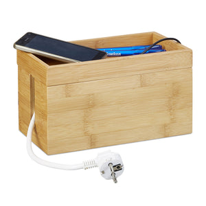 Relaxdays Portaoggetti Ricarica Multipla, 14 x 25,5 x 14 cm, Naturale