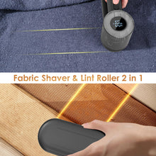 Carica l&#39;immagine nel visualizzatore di Gallery, Dreamhigh® Electric Lint Shaver, 2 in 1 Togli Pelucchi Elettrico con Spazzola per Pelucchi, Ricaricabile Leva Pelucchi Elettronico con Display LED, 3 Velocità Testa a 6 Lame (Nero)