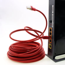 Carica l'immagine nel visualizzatore di Gallery, 1aTTack.de 0,25m - Rosso - 1 Pezzo - Cat.7 Cavi di Rete CAT7-10000 MBit/s S-FTP Doppia schermatura PIMF 600MHz 4x2xAWG26 / 7 CU Rame Non Contiene alogeni Compatibile con CAT5e CAT6 Cat 6a Cat8