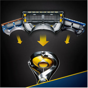 Gillette Fusion5 ProShield Regolabarba Uomo, Rasoio a Mano Libera, 9 Lamette da Barba da 5 Lame, Doppia Striscia Lubrificante con Tecnologia Flexball, Fino a 1 Mese di Rasatura con 1 Lametta 9 Lame + 1 Rasoio