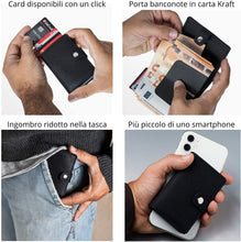 Carica l&#39;immagine nel visualizzatore di Gallery, KANABO Portacarte di Credito In Canapa | Portafoglio Uomo Slim | Porta Carte Credito Con Blocco RFID | Portafoglio Vegan | Portafoglio Clip | Mini portafoglio 10 x 7 x 2,5 cm Jeans