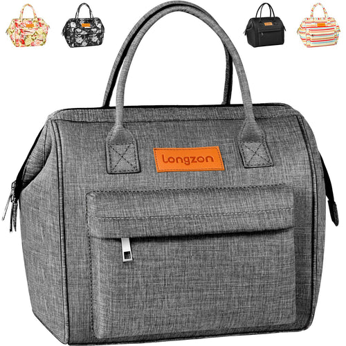 longzon Borsa Termica Pranzo, 15L Grande Portatile Grigio - Ilgrandebazar