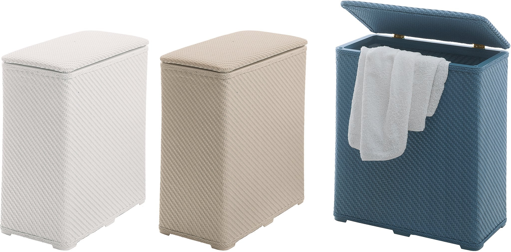 Cesto Per Biancheria Gedy - Bianco, Practico E Leggero, Per Camera Da Letto O Bagno - Foto 3