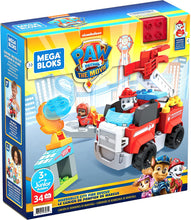 Carica l&#39;immagine nel visualizzatore di Gallery, Mega Bloks - PAW Patrol Camion dei Pompieri di Marshall con Lanciatore, Luci, Scaletta Mobile e Scafo di Salvataggio, 33 Mini Blocchi da Costruzione, Giocattolo per Bambini 3+Anni, GYJ01
