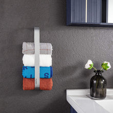 Carica l'immagine nel visualizzatore di Gallery, Poprkdre - Portasciugamani senza foratura, per bagno, in alluminio, con adesivo adesivo, finitura opaca, 40 cm