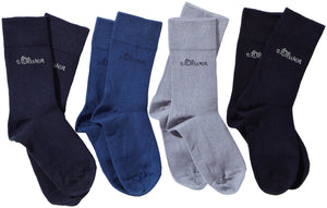 s.Oliver - Calzini, pacco da 4, bambino, Multicolore (Mehrfarbig (49 grey...