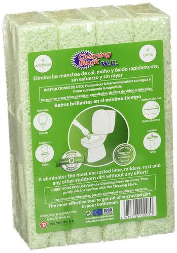 Cleaning Block 10008Ei Pietra di Pulizia per WC, Verde, 4 Pezzi - Ilgrandebazar