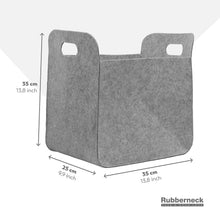Carica l&#39;immagine nel visualizzatore di Gallery, Rubberneck Cesta portalegna e portaoggetti in Feltro, Forma Squadrata, Grigio - Ilgrandebazar