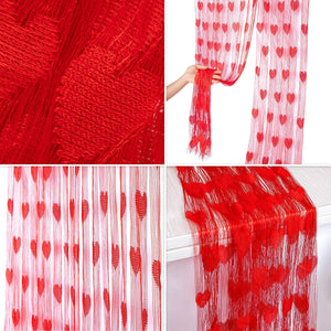 Decorazioni per San Valentino,4Pcs Tende da Finestra Valentino Tende... - Ilgrandebazar