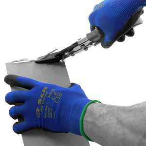 S&R Guanti da Lavoro e Giardinaggio 12 Paia fibra di Nylon con L/9, Blu/Nero