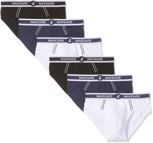 Navigare 314, Slip Uomo, Multicolore (Bianco/Nero/ Blu/Grigio), Large... - Ilgrandebazar