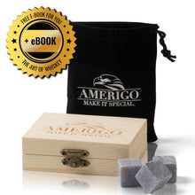 Carica l&#39;immagine nel visualizzatore di Gallery, Premium Whisky Stones Set di Regalo da Amerigo - Annacquare il tuo whisky?...