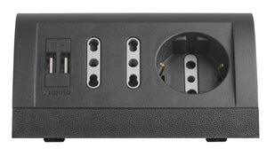BTicino S3711GU Multipresa da Scrivania con Presa USB, 1.5A, Grigio Antracite - Ilgrandebazar