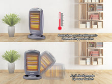 Carica l'immagine nel visualizzatore di Gallery, BEPER P203PAN010 Stufa Alogena Oscillante, 1200W, Basso Consumo Energetico, Silenziosa, Protezione termica, Grigia
