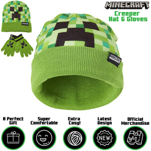 Minecraft Set Invernale Bambino Cappello Guanti Caldo e Comodo, Beanie e... - Ilgrandebazar